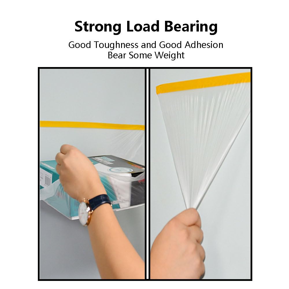 Pellicola Adesiva Per Mascheratura - 4 Rotoli Con Nastro - Per Verniciatura, Mobili, Pareti - Antipolvere E Antimacchia - Foto 6