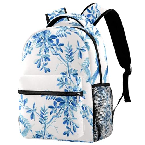 Sac à dos d'école oiseau et fleurs 40cm pour adolescents et voyage décontracté
