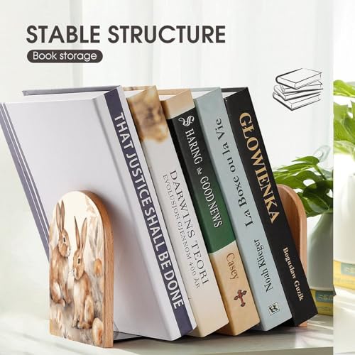 Sujetalibros de conejo de madera ideal para regalar a lectores 8