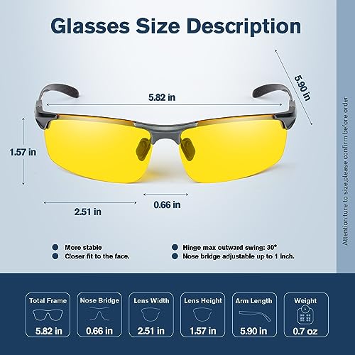 Image of BIRCEN Carbon-Fiber Polarized Sunglasses for Men: 0.74 oz & UV Protection