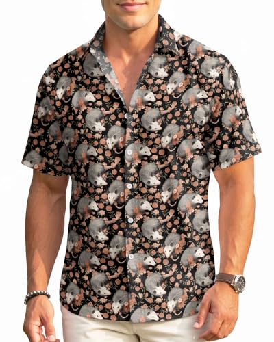 Image of 99TIMORO Fathers Film Button Down Shirt for Men, Funny Hawaiian Short Sleeve Top, Summer Beach Gifts