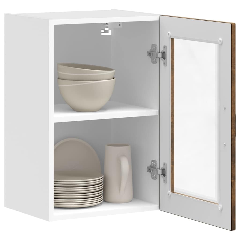 Genérico Armario de Pared para Cocina Puerta Cristal Porto Roble Ahumado,Mobiliario,Armarios y Almacenamiento,Armarios de Cocina,854012