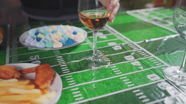 VitalCozy 12-Pack Football Field Plastic Tablecloths - 54"x108" Disposable Game Day Decor