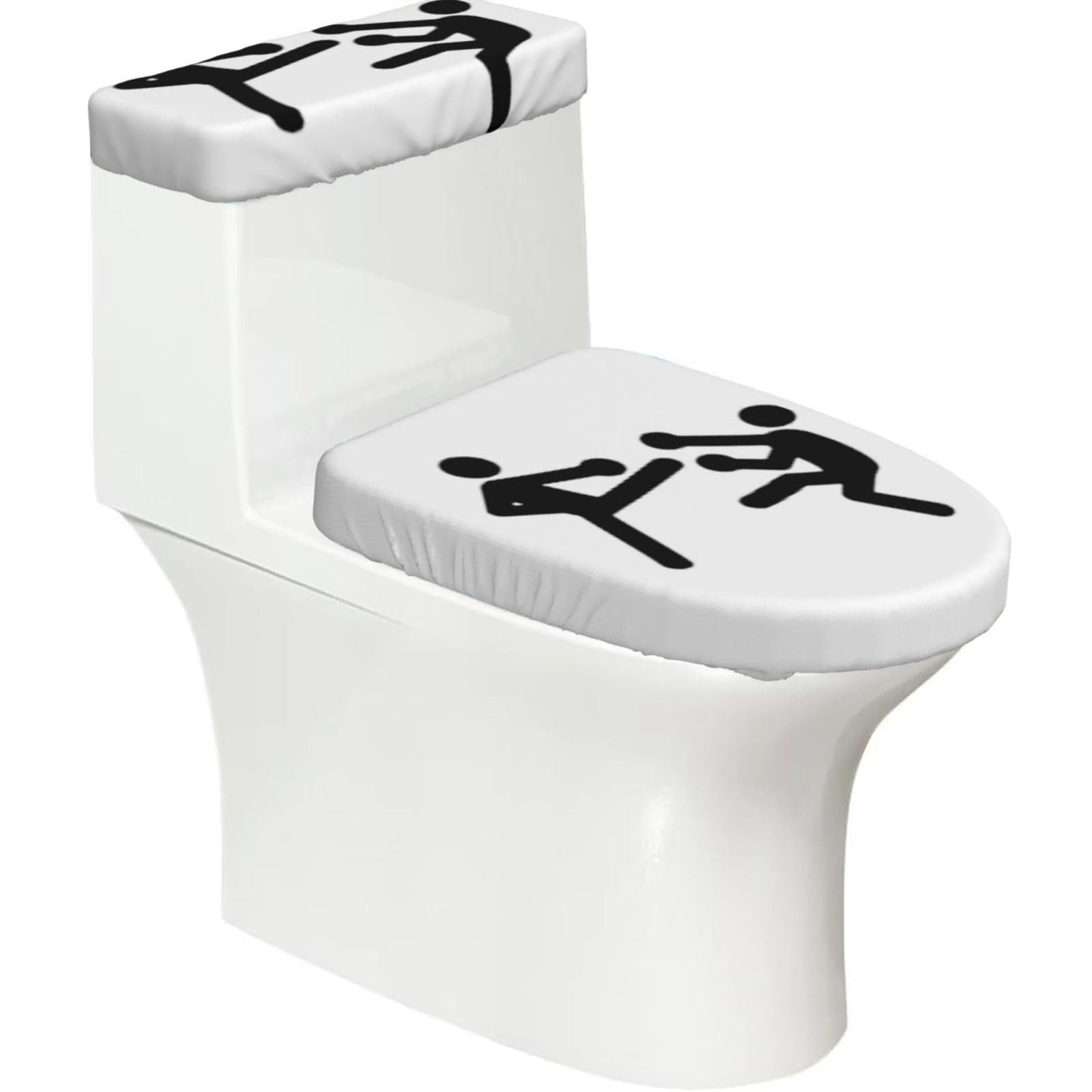 Kickboxing Print Bathroom Decor Toilet Lid Cover And Tank Covers, Restroom Accessories Fits Most Round