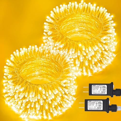 JMEXSUSS Warm White Christmas Lights, Total 132ft 400 LED Christmas String Lights Indoor Plug in, 8 Modes Connectable Christmas Tree Lights Outdoor Waterproof for Christmas Xmas Bedroom Decorations