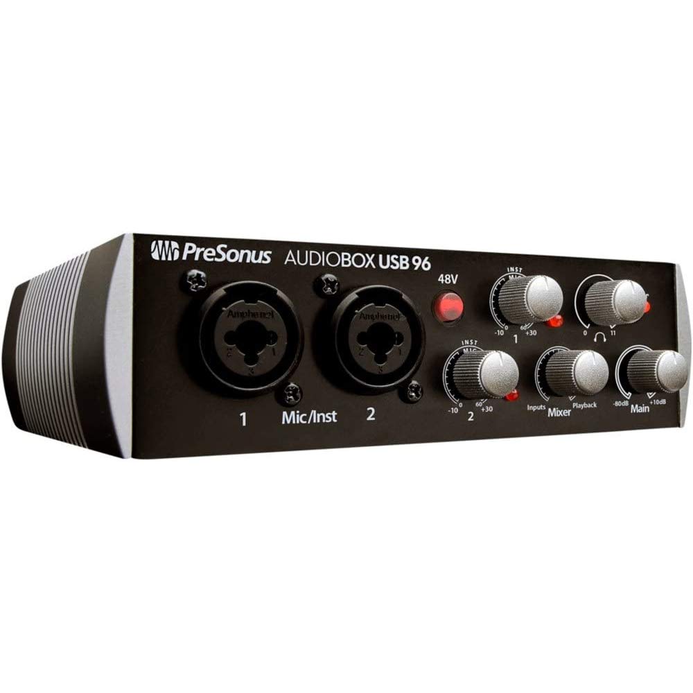 Black AudioBox 96 Studio USB Recording Bundle with Interface, Headphones, Microphone and Studio One software Black AudioBox USB 96 - Black