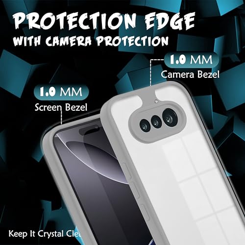 Image of V-TAN Back Cover for Nothing Phone 4A | TPU | Transparent Crystal Clear Case Compatible with Nothing 4A | Camera Protective Shockproof Mobile Cover Design (Grey)