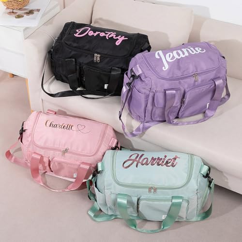 CALLIE Gym Bag for Women Personalized - Custom Name on the Travel Duffel Bag with Large Capacity, Multi-compartment Waterproof Weekend Bags for Gym, Sports, Travel, Fitness & Workout3