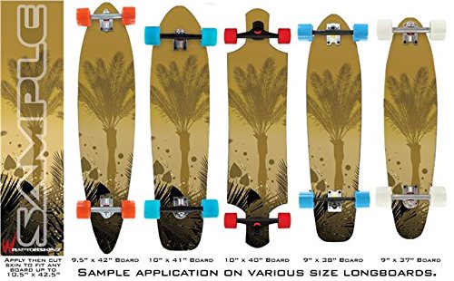 Summer Palm Trees - Decal Style Vinyl Wrap Skin fits Longboard Skateboards up to 10