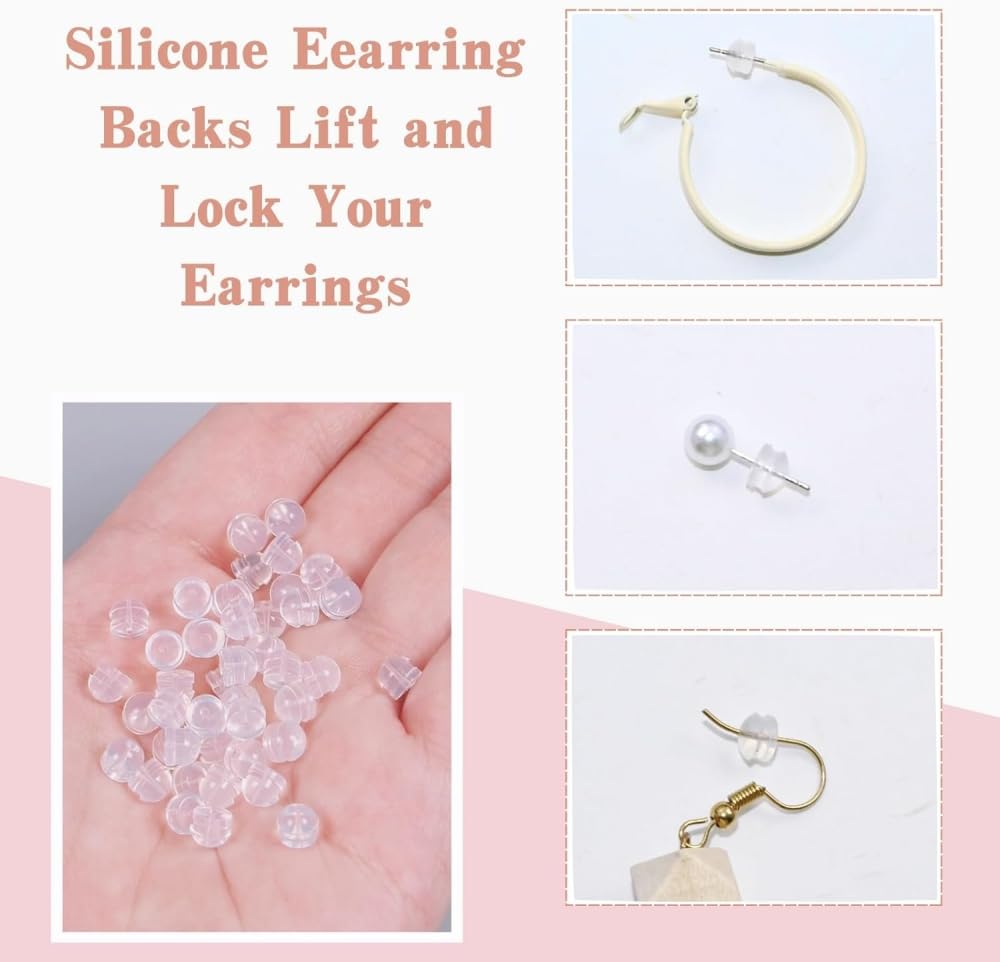 Jubobu Earring Back Stoppers, 12 Assorted Styles, 600 Pieces 3