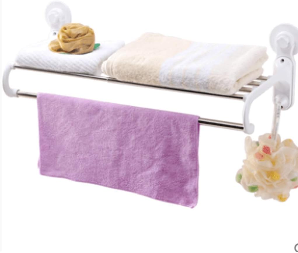 Vacuum Suction Cup Towel Bar,Removeable Shower Mat Rod Door Adhesive Rack
