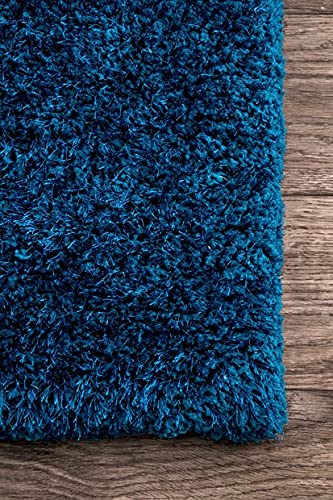 Image of Square Plain Fur Rugs Bedroom Home Decor Decor and Living Room 4x4 Feet Sqaure Royal Navy Blue