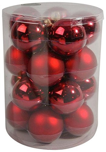 Decoris Shiny Matte Baubles Ornament, Red