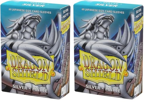 Arcane Tinman AT-11108 Sleeves: Dragon Shield Matte Japanese Silver (60) Card (Confezione da 2)