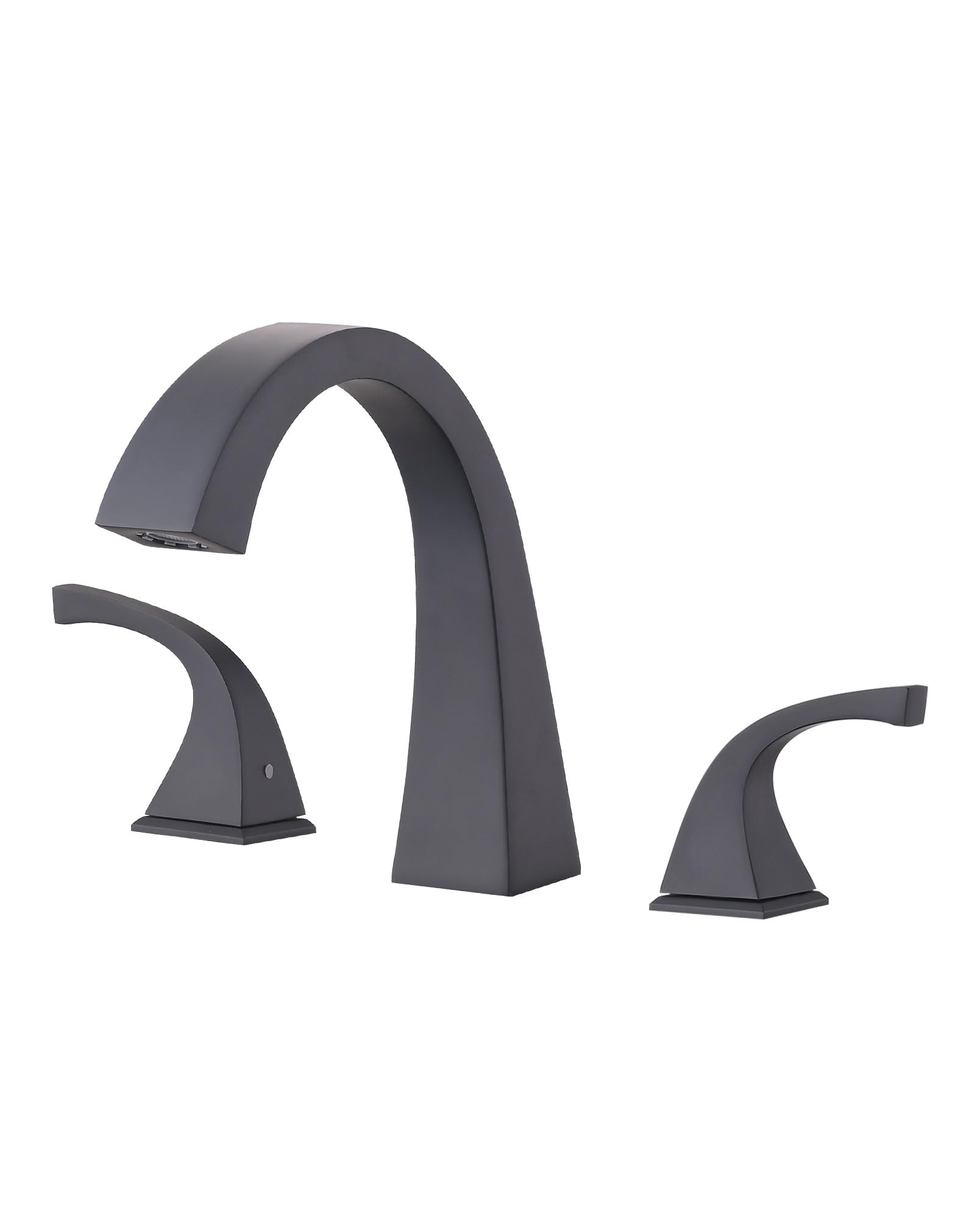 LOCALAND Brass Roman Tub Faucet, Deck Mount 3 Hole Widespread Bathtub Faucet, 2 Handle Tub Filler with High Flow, Matte Black