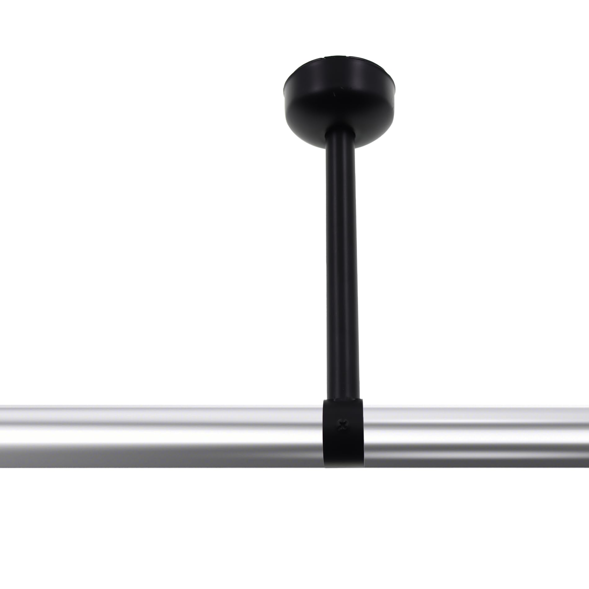 Lot de 2 supports de fixation au plafond en acier inoxydable pour tringle à rideau de douche Noir Hauteur 30 cm Diamètre intérieur 2,6 cm