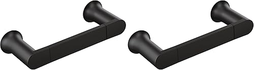 Moen Genta BH3886BL - Toallero de mano moderno de 6.8 pulgadas de longitud para baño o cocina, color negro mate (paquete de 2)