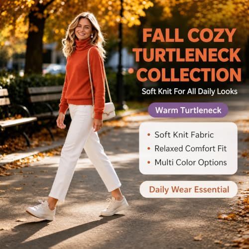 Turtleneck Sweaters for Women Plus Size Tops Lightweight Knit Pullovers - image 3