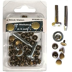 Yline 24 Stück Altmessing Hohlnieten Set