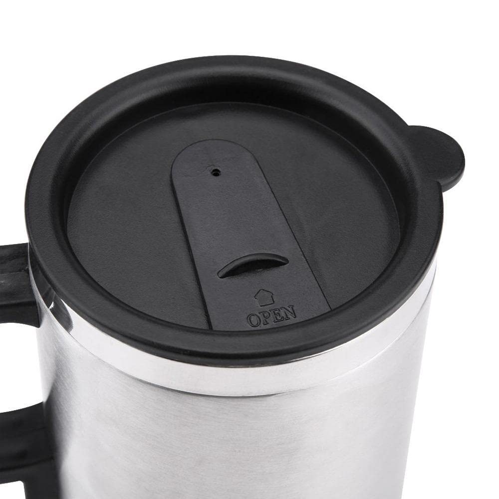 12V Car Charging Kettle Stainless Steel Travel Coffee Mug Cup Heated Thermos 450Ml-image-48