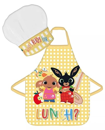 Bing Children Apron Set, Bunny Chef Cooking Baking Apron Set, Official Licensed Yellow