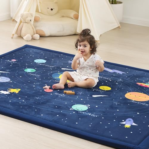 1.3" Thick Large Baby Floor Play Mat 59x79, Padded Memory Foam Pl...