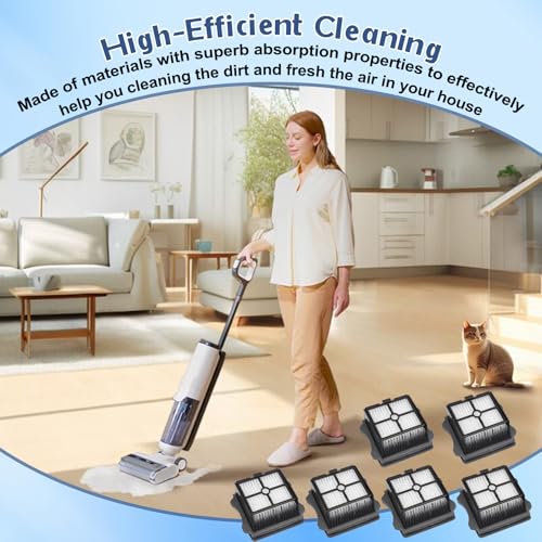 Image of 6 Pack HEPA Filters Replacement Parts for Tineco iFloor 3, Floor One S3 /S5 /S5 Pro /S5 Extreme Cordless Wet Dry Vacuum Cleaner