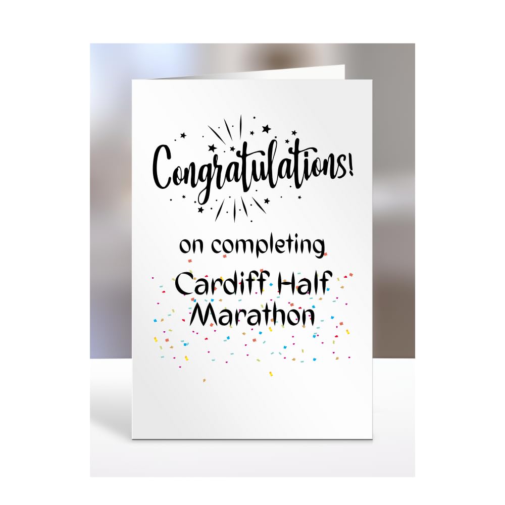 Congratulations on completing Cardiff Half Marathon card, gifts for men, women, friend, son, daughter, brother, sister, colleague, presents for christmas, A5-245_9
