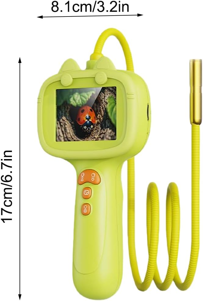 子供用ヘビスコープ - 2.4インチデジタル顕微鏡、ライト付きポケット顕微鏡、2MP HDマクロレンズ、男の子、女の子、誕生日、クリ