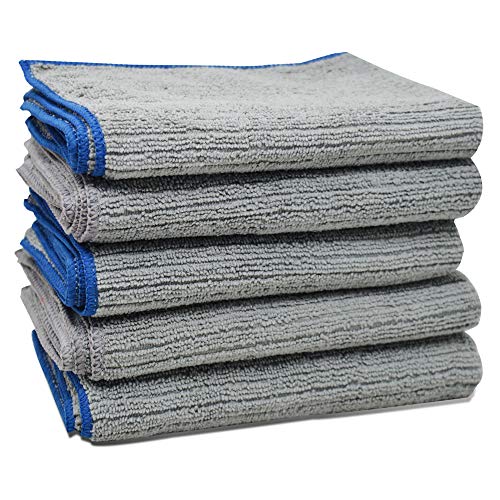 Towelogy® Microfibre Kitchen Dish Cloths Washing Up Dishcloths Antibacterial Super Absorbent Scratch Free & Lint Free Fast Drying Cleaning Tea Towels 30cmx40cm (Grey, Pack Of 10 (30x40cm))