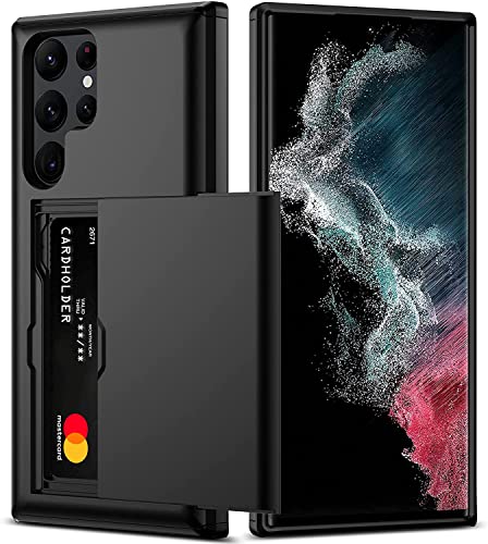 Capa com Porta Cartão para o Samsung Galaxy S22 Ultra (Preto)