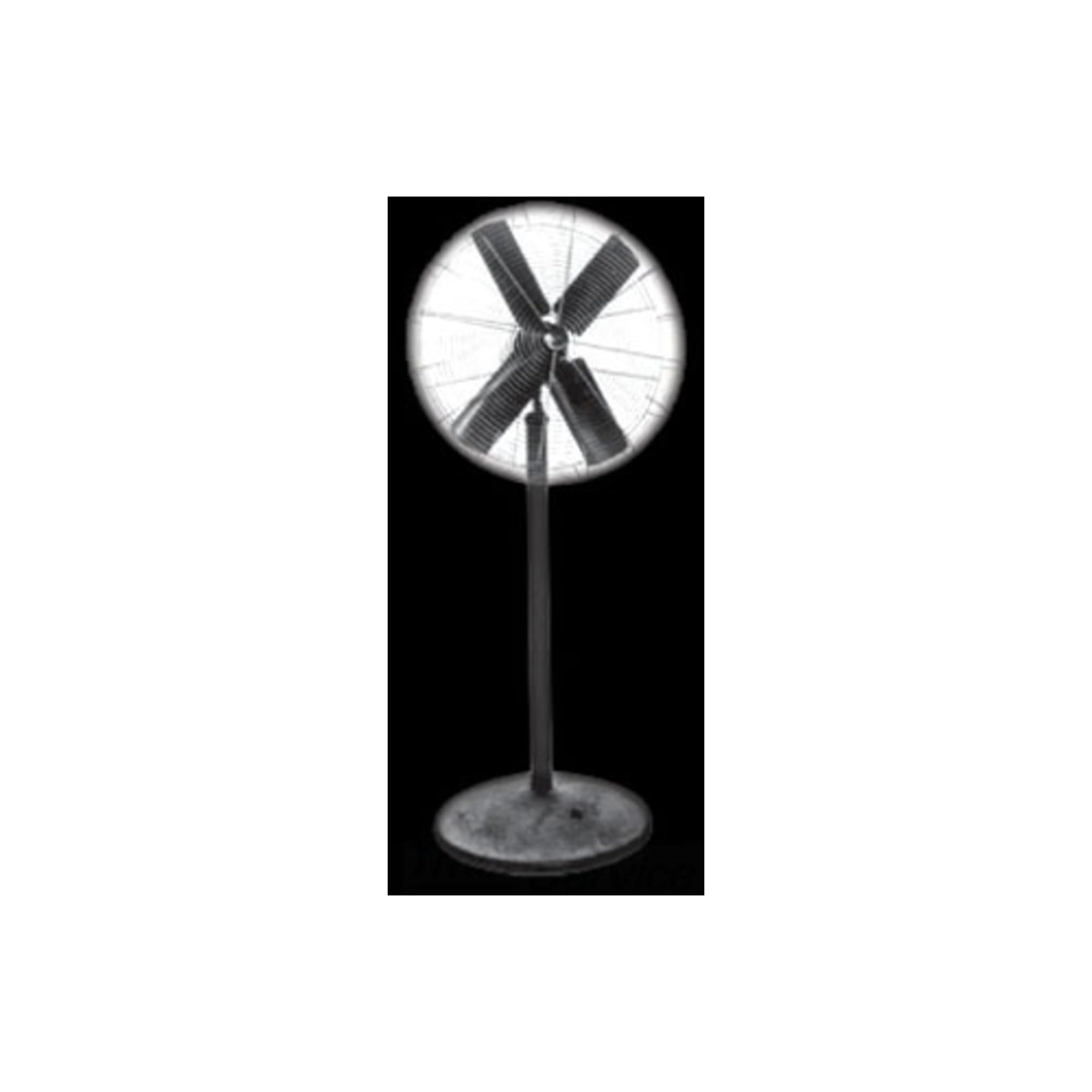 Fan 24" Ultra High Velocity Air Flow Wall Mount Fan 1 HP 7700 CFM by Airmaster – 31.75"L x 26.94"W x 26.94"H, Aluminum, Gray/Black, Model 20770K