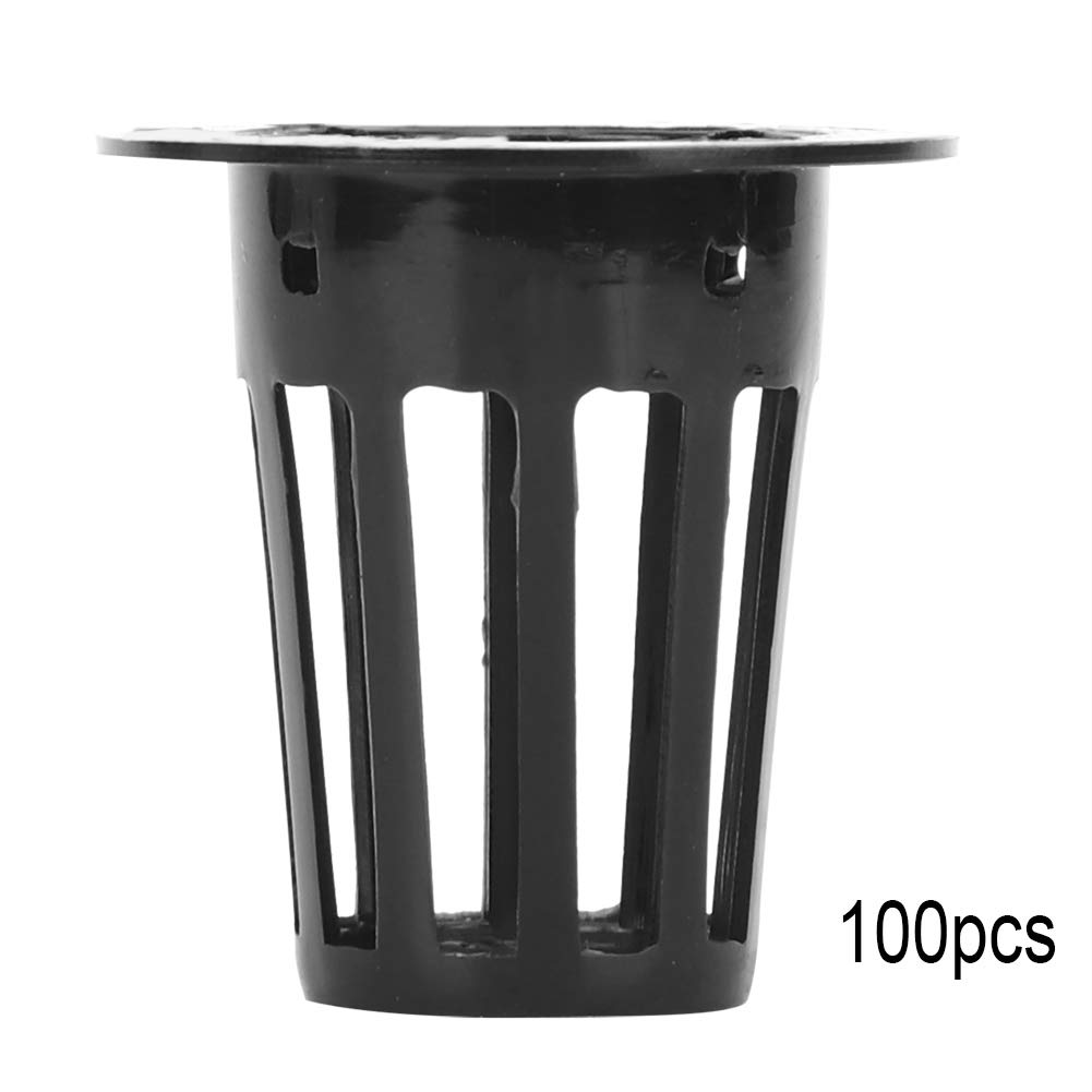 100Pz Vasi per Idroponica,Cestino per piante idroponiche, Net Pot idroponica, Serra Hydroponics Pot,Garden Grow Pianta Vegetale Seed Germinate Nursery Pots(Nero)