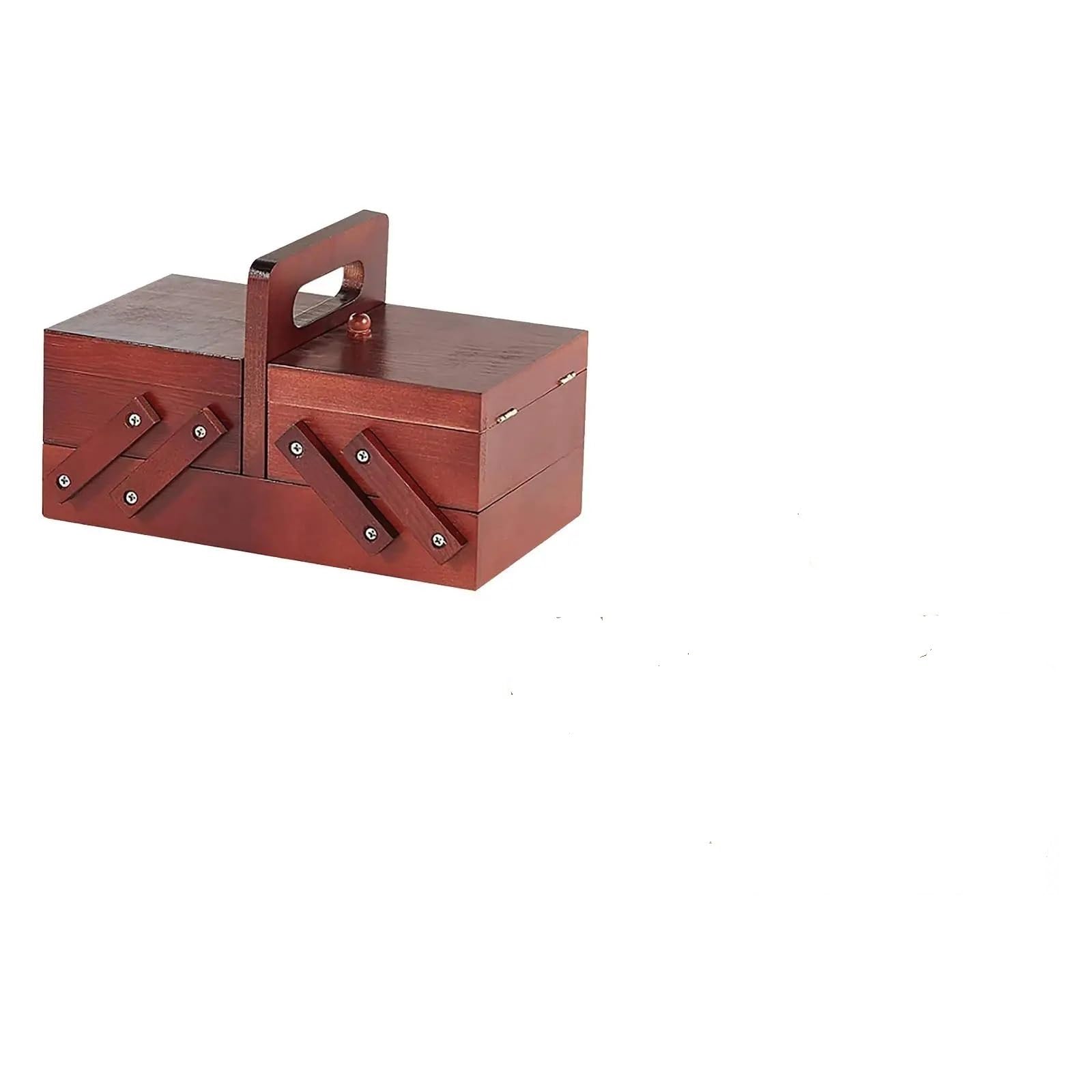 Garn Organizer Tasche Reise-Aufbewahrungstasche fü Faltbarer Holz-Nähkasten mit Fächern, Nadeln, Scheren, Nähset, Nähkorb, Organizer, Schmuckschatullen, Nähzubehör(Color2)