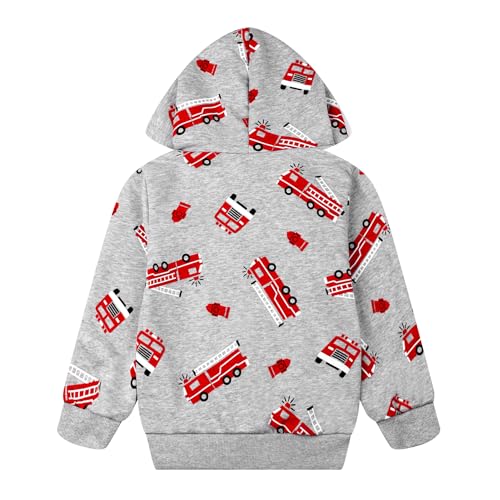 Image of Akyzic Baby Boys Dinosaurs Hoodie Boys Shark Pullover with Pocket Kids Truck Warm Sweatshirt Sweater