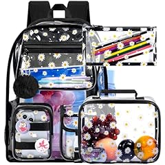 Clear Backpack - Chrysanthemum Black