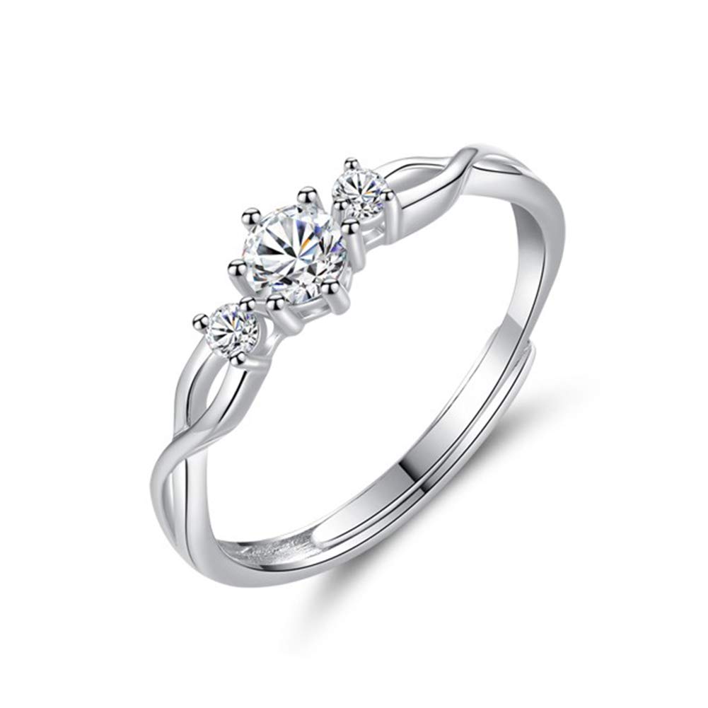 Orecchini Acciaio Inossidabile Bague En Argent 925 Ajustable Avec Zircone Cubique - Brillant Éternel - Idéale Fiançailles, Alliance Ou Cadeau Romantique Bague Acier Inoxydable Femme