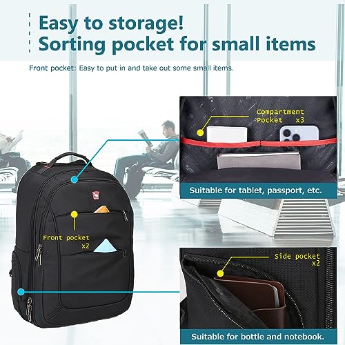 Oiwass Rucksack-Trolley mit Rollen für 15,6 Zoll Laptop