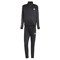 adidas Homme SPORTSWEAR BASIC 3 STRIPES FLEECE TRACKSUIT, Black