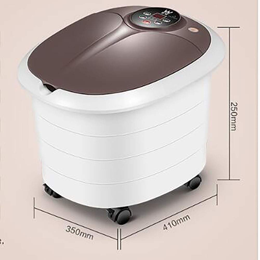 HMTE Massaggiatore Foot Spa - Bagno riscaldato, rulli massaggianti Automatici, Vibrazione, Bolle, Controllo Digitale della Temperatura Regolabile