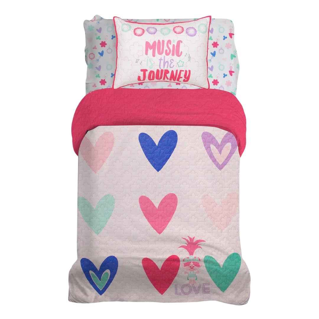 Franco Kids Bedding Set, Cotton, Trolls, 3 Piece Full/Queen Size โ image 1