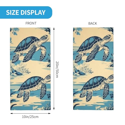Vintage Ocean Sea Turtles Pattern Neck Gaiter Face Mask Scarf Bandana Head Wrap Uv Protection Balaclava For Sports2