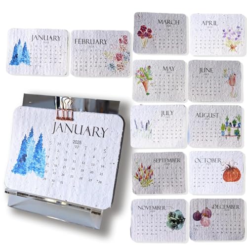 calenda di semi d'amore piantabile eco-compatibile, 2026-12 mesi di carta di semi biodegradabili con fiori selvatici, pianificatore mensile sostenibile per l'organizzazione del tuo anno (1pc)