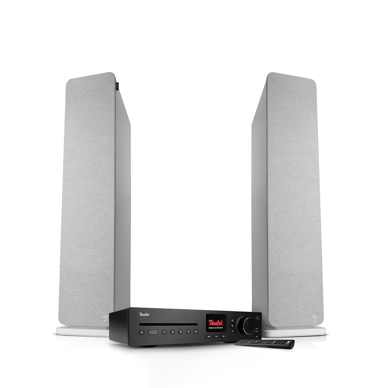 Teufel Ultima 40 Kombo 3 - HiFi Stereo Anlage mit Bluetooth und CD Receiver | WLAN, LAN, DAB+-FM Radio, USB-C, HDMI ARC CEC, 3-Wege-System, Umfangreiche Anschlussmöglichkeiten -Weiß