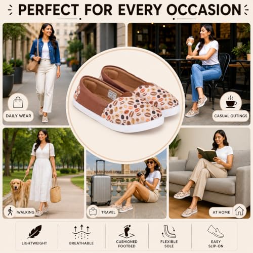 Image of TRASE Women's Printed Bellies - Lightweight Slip-On Ballerina Flats with Cushioned Footbed, Comfortable Anti-Skid Ladies Footwear for Casual, College & Office use