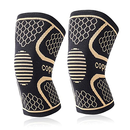 Knee Sleeve, Breathable Skin Friendly Nylon Knee Brace Knee Support for Running Hiking,1 Pair (L)