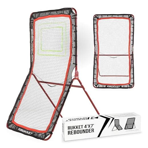 Rukket 4x7ft Lacrosse Rebounder Pitchback Training Screen | Practice Catching, Throwing, and Shooting