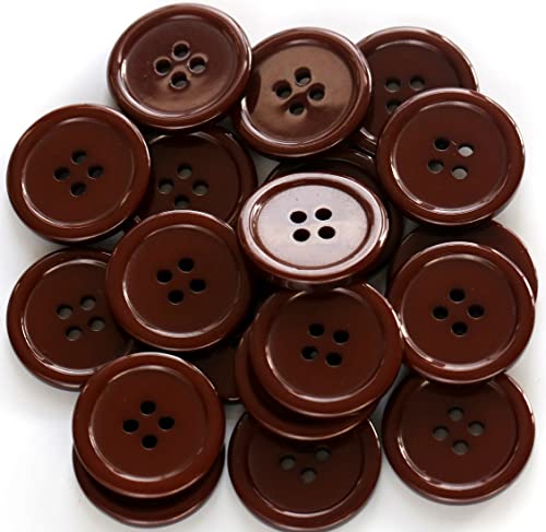 GANSSIA 1 Inch (25mm) Brown Color Buttons for...