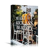 Canvas Wall Art Pressed Quotes Bedroom Industrial Inspirational Modern Art Multicolor Neon Photography Quotes Urban - 12x18 inches