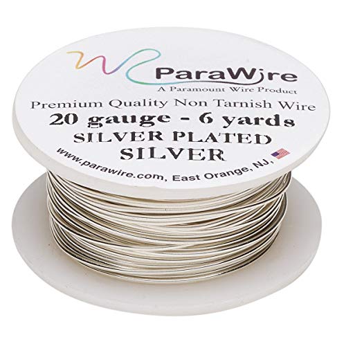ParaWire Silver-Plated Copper Craft Wire 20-Gauge 6-Yards with Clear Protective Coating